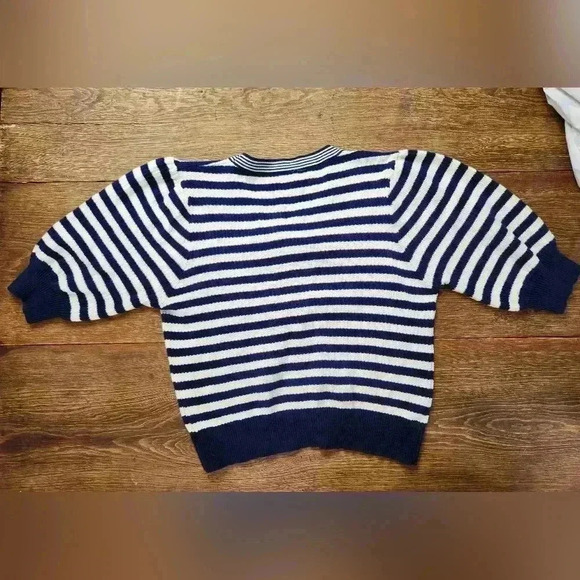 Voy Los Angeles Navy Striped Women's Sweater Top size L - Picture 6 of 10